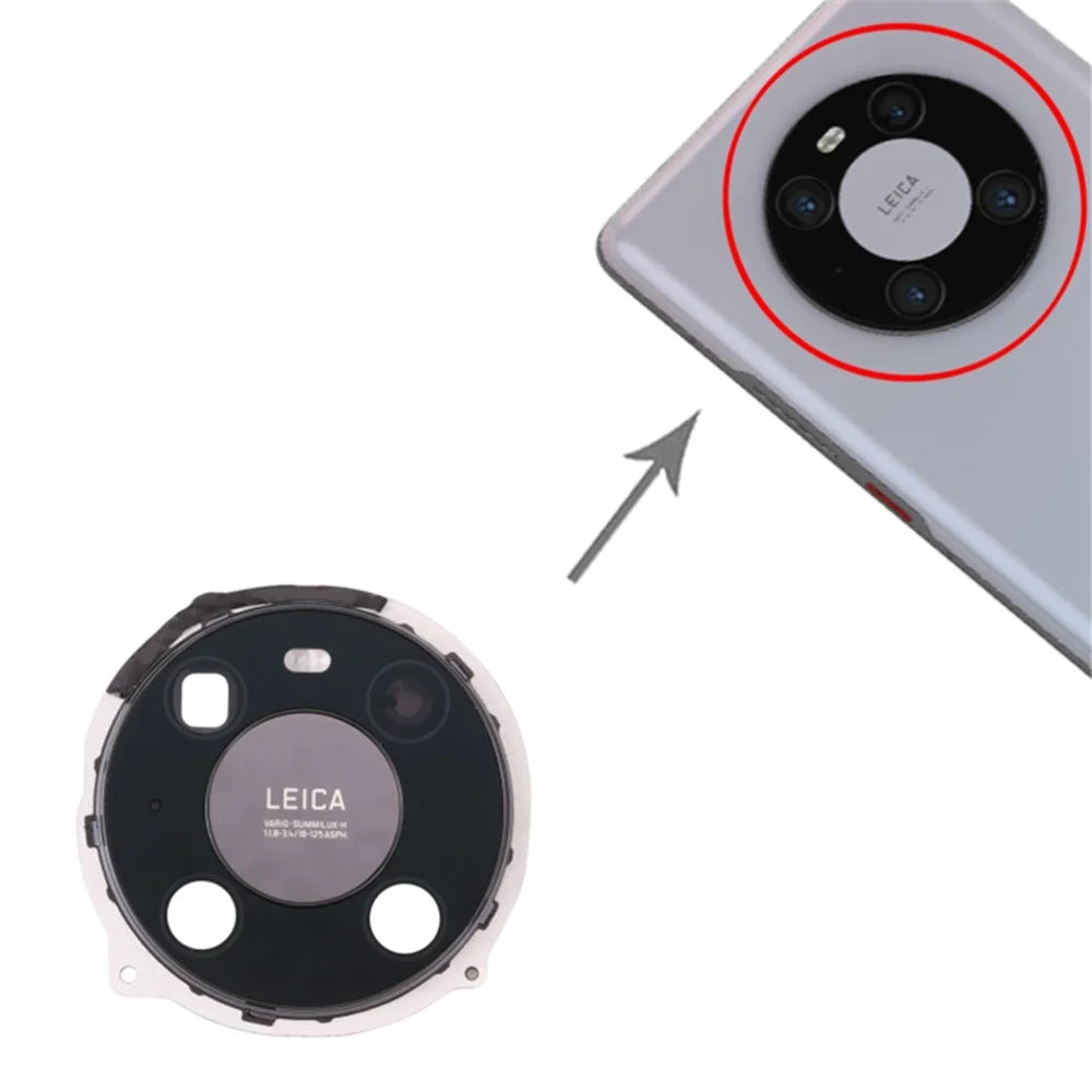 For Huawei Mate 40 Pro 4G / 5G OEM Back Camera Lens Holder Cover with Glass Part (without Logo) - White - 3