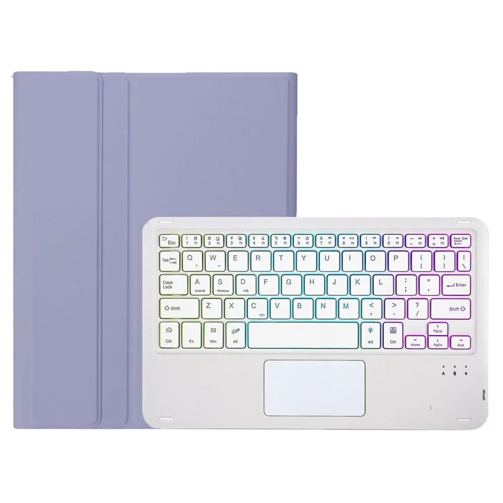 AHC3-AS For Huawei Enjoy Tablet 2 / MatePad C3 10.1 inch / T 10S 10.1 inch / T 10 9.7 inch / Honor Pad 6 10.1-inch / Pad 7 / Pad X8 Tablet Case + Detachable Keyboard with 3 Colour Backlight - Purple - 2