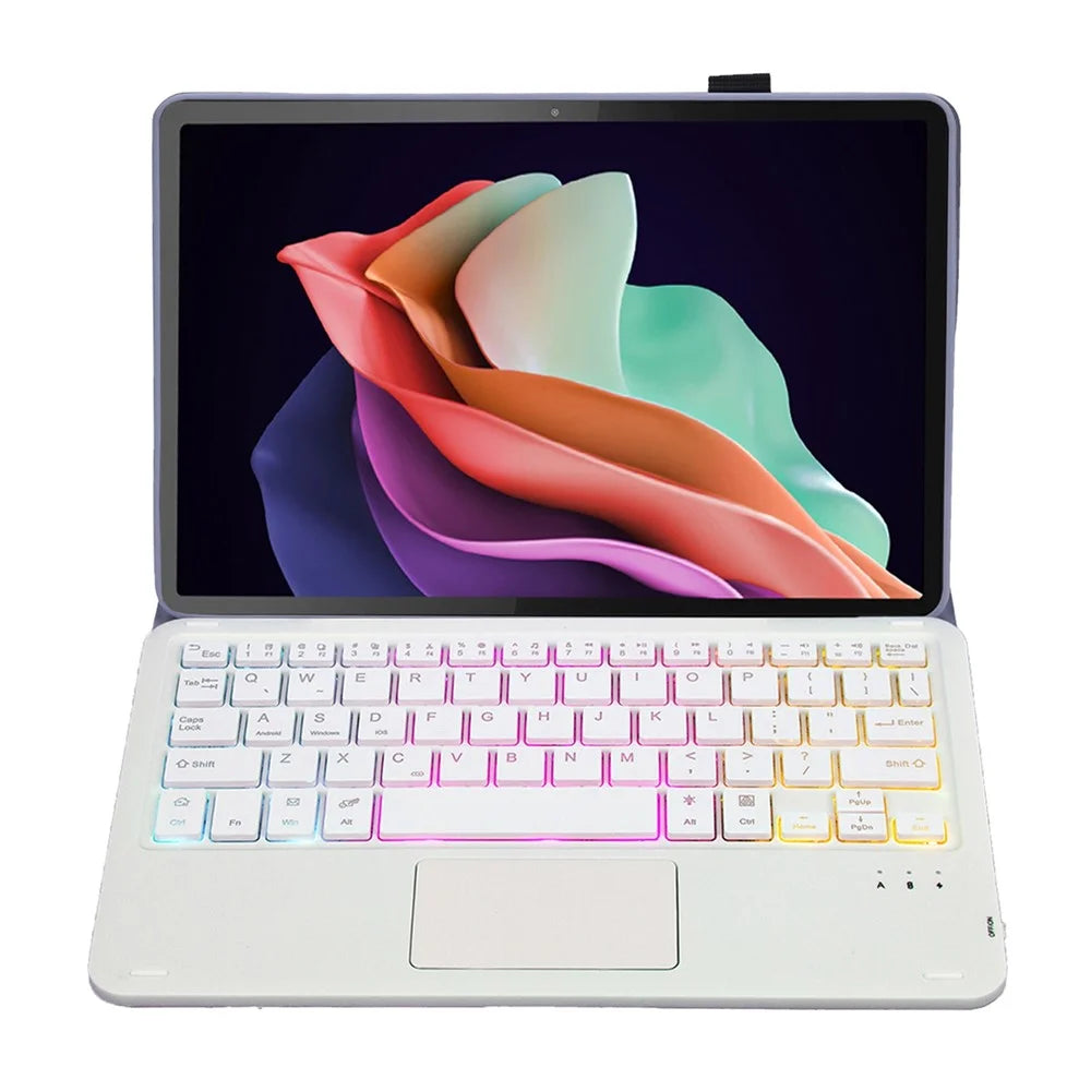 AHC3-AS For Huawei Enjoy Tablet 2 / MatePad C3 10.1 inch / T 10S 10.1 inch / T 10 9.7 inch / Honor Pad 6 10.1-inch / Pad 7 / Pad X8 Tablet Case + Detachable Keyboard with 3 Colour Backlight - Purple - 5