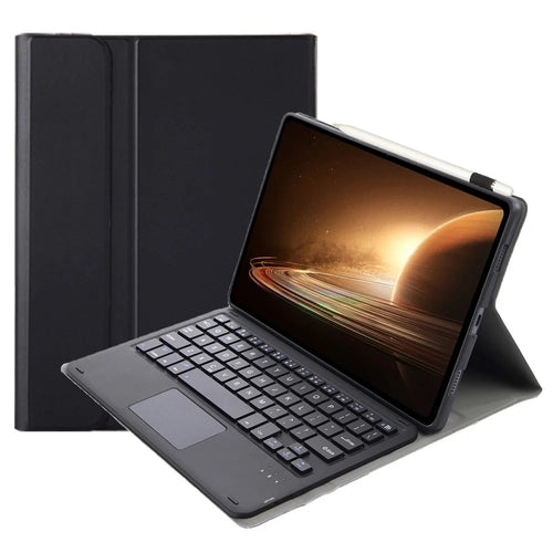 OP13-A For Oppo Pad 2 Tablet Case with Detachable Bluetooth-compatible Keyboard Touchpad Leather Stand Cover - Black - 1