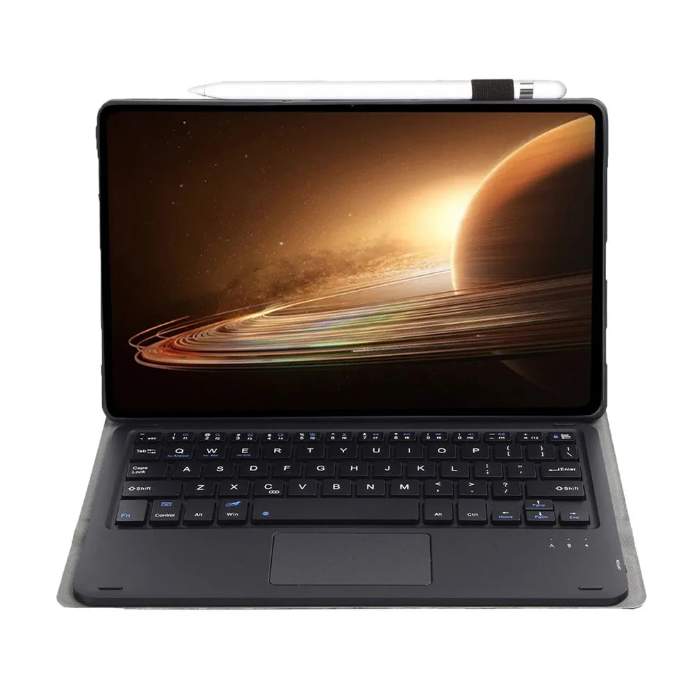 OP13-A For Oppo Pad 2 Tablet Case with Detachable Bluetooth-compatible Keyboard Touchpad Leather Stand Cover - Black - 4