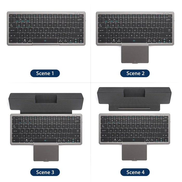 DUX DUCIS Multifunctional Bluetooth-compatible Keyboard Portable Slim Wireless Keyboard with Touchpad for Laptops / Tablets / Phones - 3
