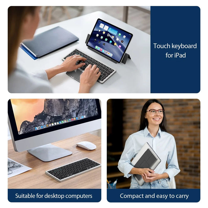 DUX DUCIS Multifunctional Bluetooth-compatible Keyboard Portable Slim Wireless Keyboard with Touchpad for Laptops / Tablets / Phones - 7
