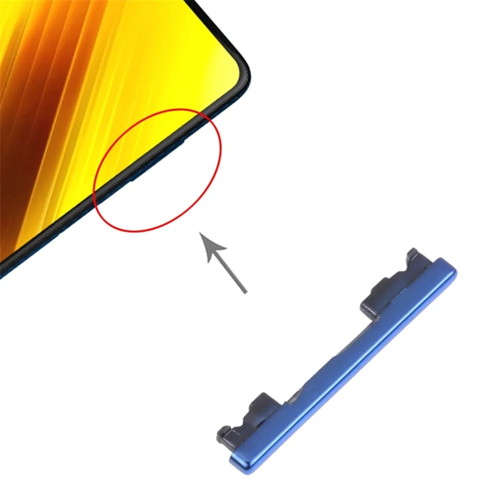For Xiaomi Poco X3 NFC / Poco X3 Volume Side Button Phone Spare Part (without Logo) - Blue - 3