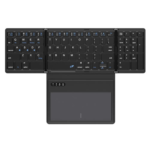 B055 Portable Folding Bluetooth-compatible Keyboard Universal Laptop Tablet Wireless Keyboard with Touchpad - 1