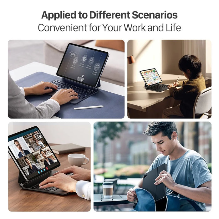 DUX DUCIS Tablet Case For iPad Air 11 (2026) / (2025) / (2024) / Air (2020) / (2022) / Pro 11 (2018) / (2020) / (2021) / (2022) Stand Cover Keyboard - Black - 6