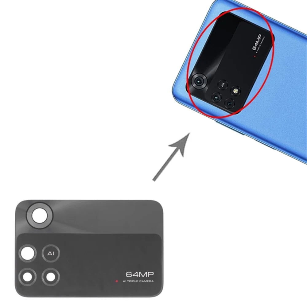For Xiaomi Poco M4 Pro 4G Phone Rear Camera Lens Cover Replacement Part (without Logo) - 3