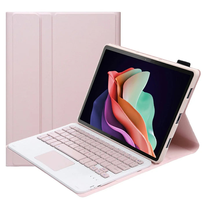AM22-A For Lenovo Pad Plus / Tab P11 Gen 2 Leather Tablet Case with Touchpad Detachable Keyboard - Pink - 1