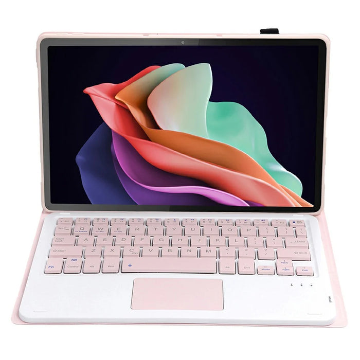 AM22-A For Lenovo Pad Plus / Tab P11 Gen 2 Leather Tablet Case with Touchpad Detachable Keyboard - Pink - 2