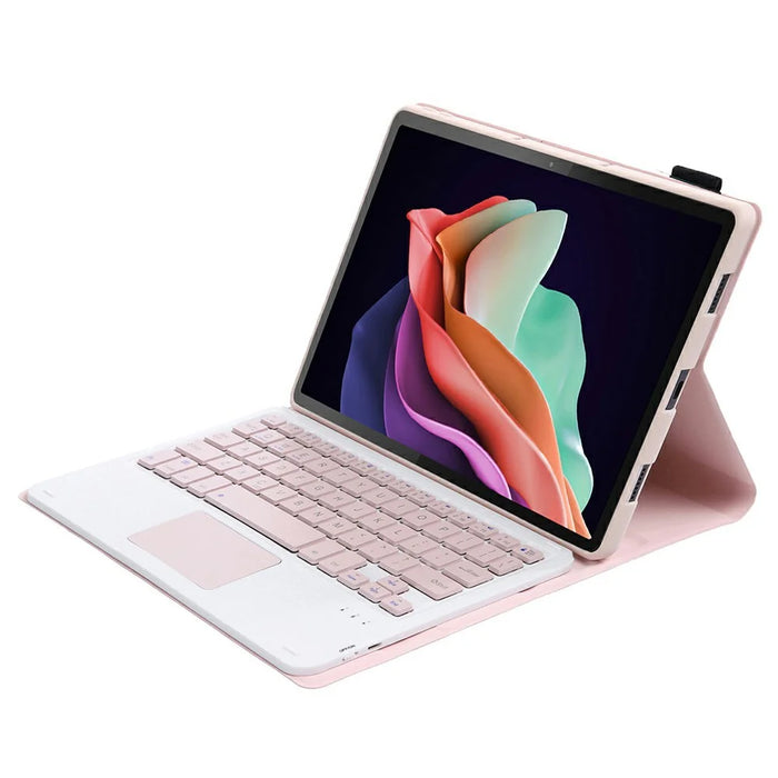 AM22-A For Lenovo Pad Plus / Tab P11 Gen 2 Leather Tablet Case with Touchpad Detachable Keyboard - Pink - 3