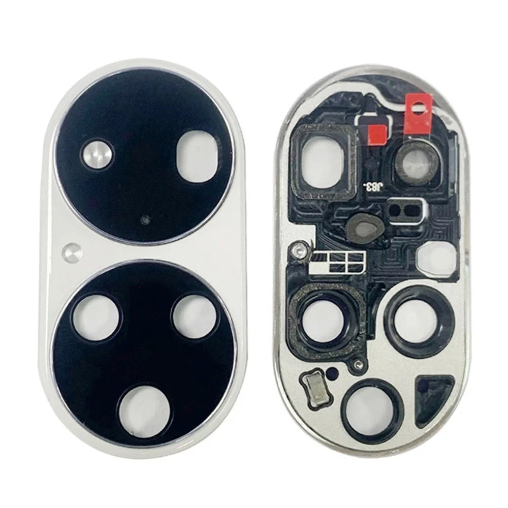 For Huawei P50 Pro 4G OEM Back Camera Lens Holder Cover with Glass Part (without Logo) - White - 1