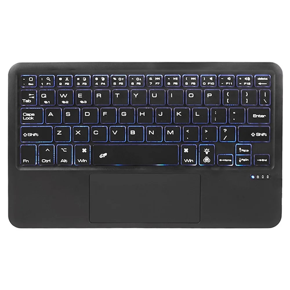 SK-X205D PU Leather Tablet Case for Samsung Galaxy Tab A8 10.5 (2022) (SM-X200 / X205 / X207) Stand Flip Cover with Backlit Touchpad Keyboard - Black - 4