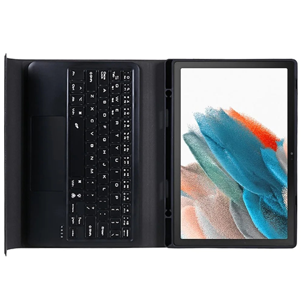 SK-X205D PU Leather Tablet Case for Samsung Galaxy Tab A8 10.5 (2022) (SM-X200 / X205 / X207) Stand Flip Cover with Backlit Touchpad Keyboard - Black - 7