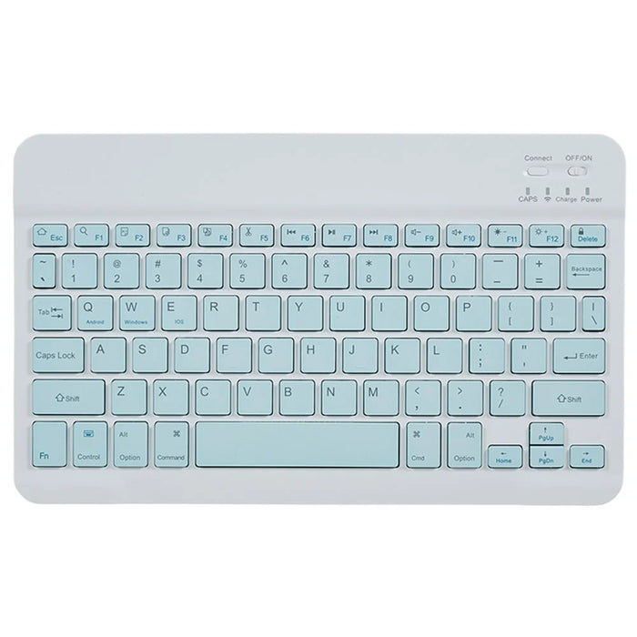 SK-2102 Tablet Case for iPad 10.2 (2019) / (2020) / (2021) PU Leather Stand Cover with Wireless Detachable Keyboard - Sky Blue - 5