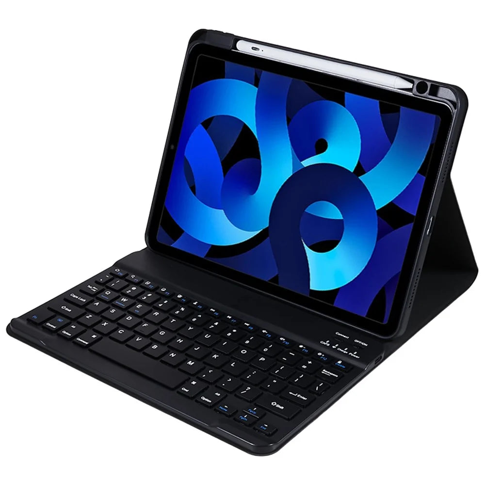 SK-2109 For iPad Air 11 (2026) / (2025) / (2024) / Air (2020) / Air (2022) PU Leather Stand Tablet Case with Magnetic Detachable Keyboard - Black - 4