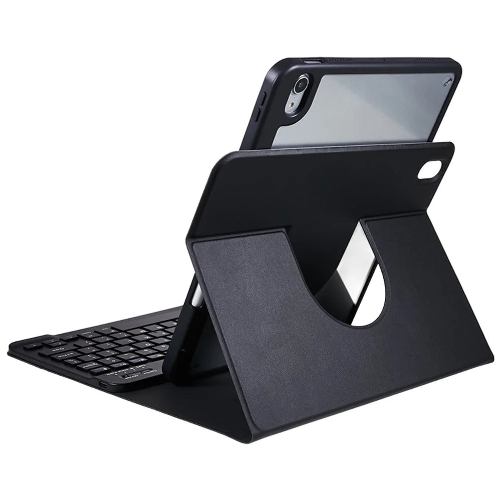 SK-2109 For iPad Air 11 (2026) / (2025) / (2024) / Air (2020) / Air (2022) PU Leather Stand Tablet Case with Magnetic Detachable Keyboard - Black - 6