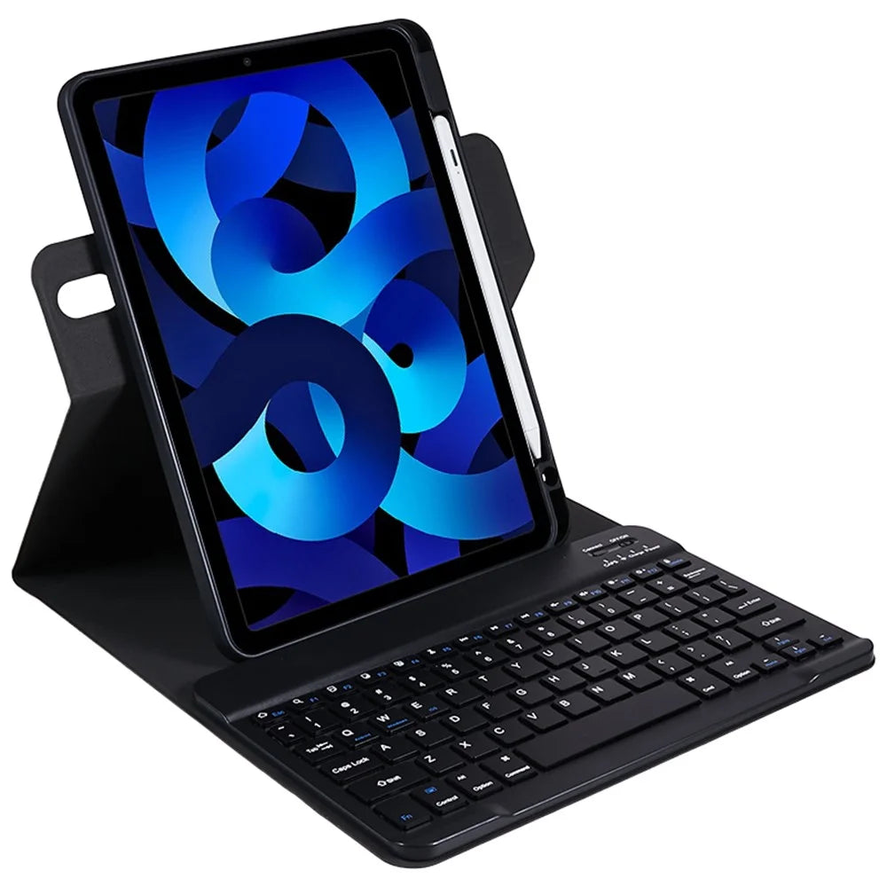 SK-2109 For iPad Air 11 (2026) / (2025) / (2024) / Air (2020) / Air (2022) PU Leather Stand Tablet Case with Magnetic Detachable Keyboard - Black - 7