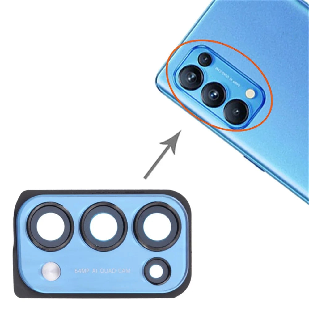 For Oppo Reno5 Pro 5G OEM Back Camera Lens Holder Cover with Glass Part (without Logo) - Black - 3