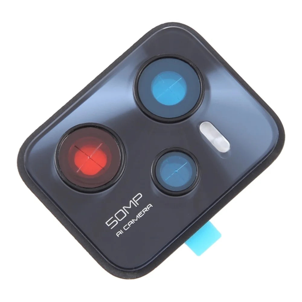 For Realme C35 4G OEM Back Camera Lens Holder Cover with Glass Part (without Logo) - Black - 1