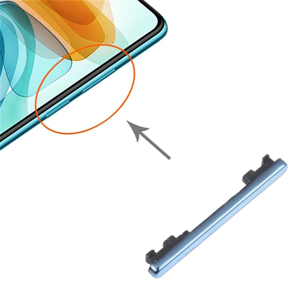 For Xiaomi Redmi Note 10 Pro 4G (India) M2101K6P / Note 10 Pro Max 4G M2101K6I / Note 10 Pro 4G (Global) M2101K6G M2101K6R Volume Side Button Spare Part (without Logo) - Blue - 3