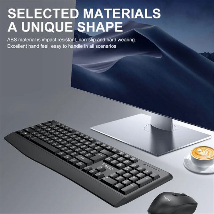 T-WOLF TF100 Wireless Gaming Keyboard Mouse Combo 104 Keys Quiet Keyboard for Computer, PC, Laptop - 3
