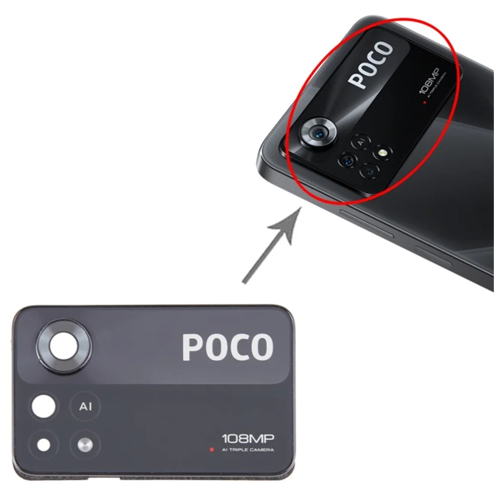 For Xiaomi Poco X4 Pro 5G OEM Back Camera Lens Holder Cover with Glass Part (without Logo) - 3