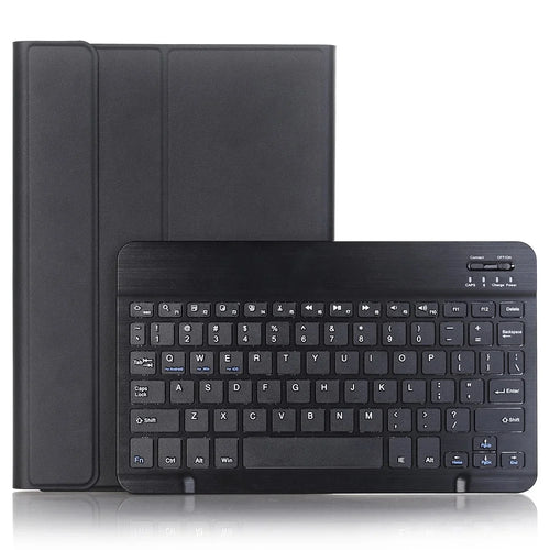 A710B For Samsung Galaxy Tab S9 X710 / X716B / X718U Bluetooth-compatible Keyboard Protective Case PU+TPU Flip Tablet Cover with Pen Slot - Black - 1