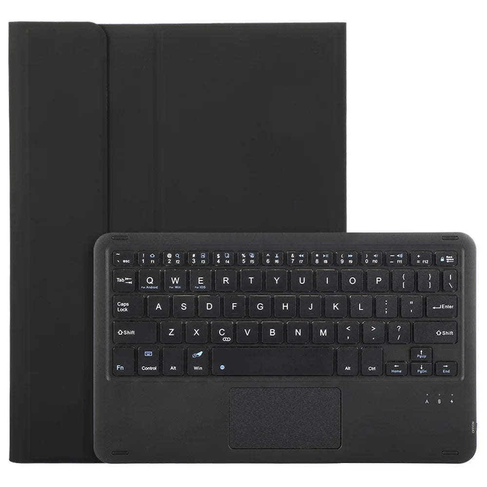 A710B-A For Samsung Galaxy Tab S9 X710 / X716B / S10 Lite / S10 FE / S9 FE PU Leather Cover with Touchpad Bluetooth-Compatible Keyboard - Black - 2