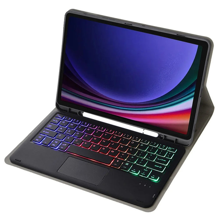A710B-AS For Samsung Galaxy Tab S10 Lite / S10 FE / S9 FE / S9  X710 / X716B / X718U Backlit Bluetooth-Compatible Keyboard Case - Black - 3