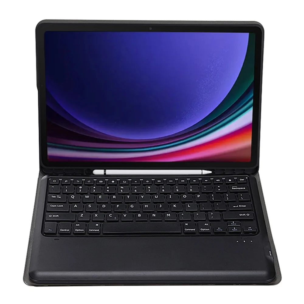 A810B For Samsung Galaxy Tab S9+ X810 / X816 / X818 Detachable Bluetooth-compatible Keyboard Case Shockproof Tablet Cover with Pen Slot - Black - 3