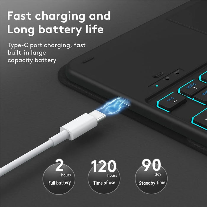 TP-1109 For iPad Air 11 (2026) / (2025) / (2024) / Air (2020) (2022) / Pro 11 (2018) / (2020) / (2021) / (2022) Bluetooth-Compatible Keyboard Tablet Case - 5
