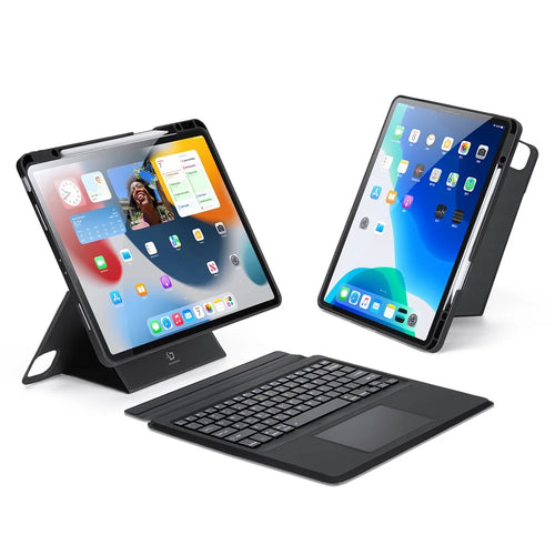 DUX DUCIS for iPad Pro 12.9 (2022)  /  (2021)  /  (2020) Detachable Bluetooth-compatible Keyboards Tablet Stand Leather Case with Touchpad - 1
