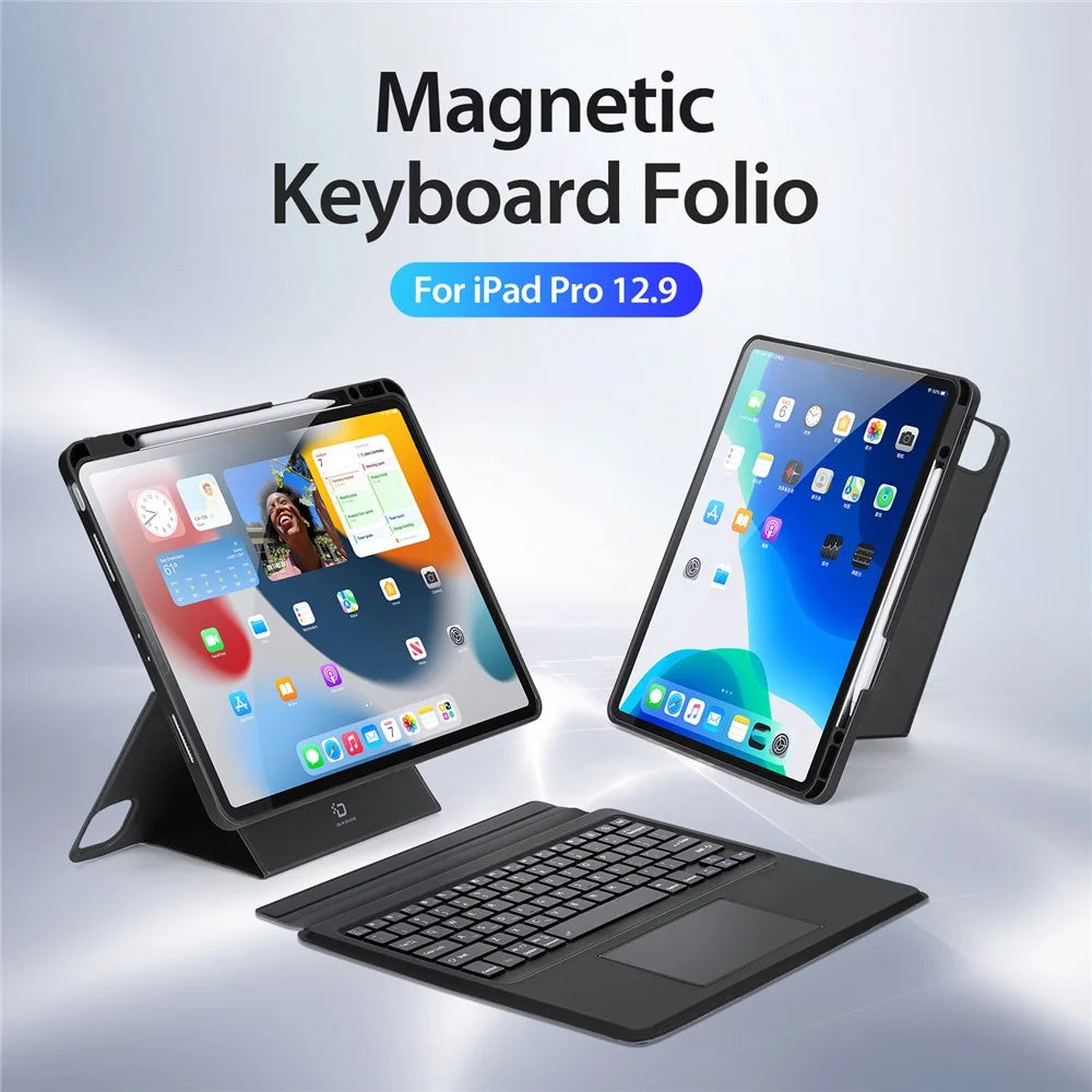 DUX DUCIS for iPad Pro 12.9 (2022)  /  (2021)  /  (2020) Detachable Bluetooth-compatible Keyboards Tablet Stand Leather Case with Touchpad - 3