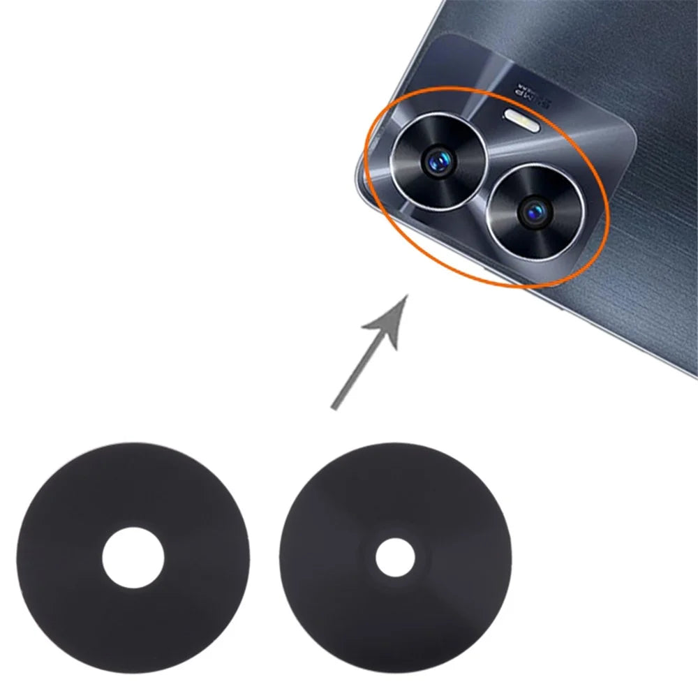 10Pcs For Realme C55 4G Phone Rear Camera Lens Cover Replacement Part (Without Logo) - 3