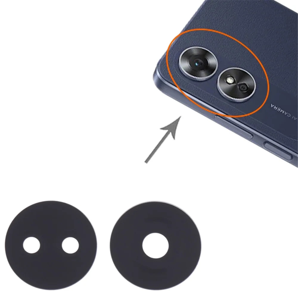 10Pcs For Oppo A17 4G Phone Rear Camera Lens Cover Replacement Part (without Logo) - 3