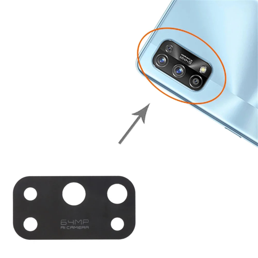 10Pcs For Realme 7 Pro Phone Rear Camera Lens Cover Replacement Part (without Logo) - 3