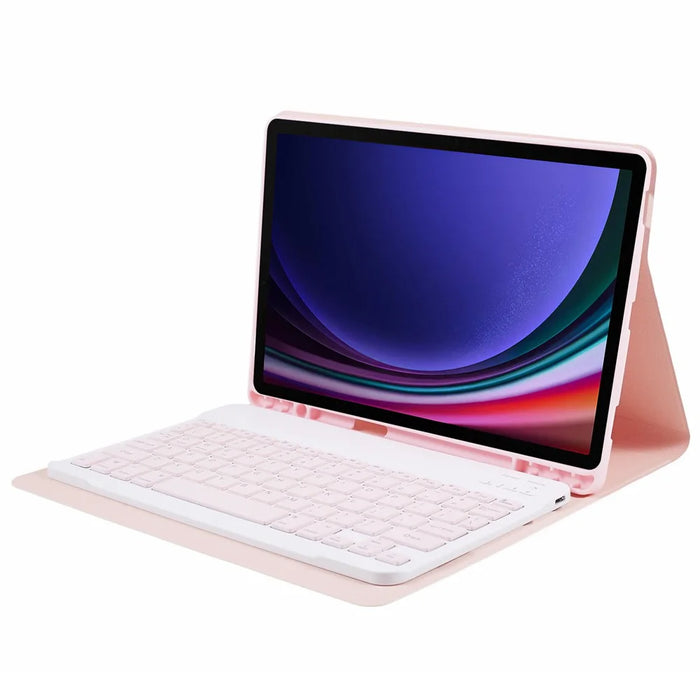 SK-X710 For Samsung Galaxy Tab S9 (X710 / 716B / 718U) Slim Bluetooth-compatible Keyboard Anti-Drop PU+PC Tablet Case - Pink - 7