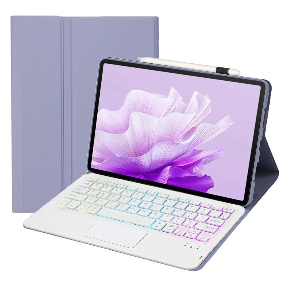 AH14-AS For Huawei MatePad Air 11.5 inch (2023) Detachable Bluetooth-compatible Keyboard Case with Touchpad 3 Colors Backlight - Purple - 1