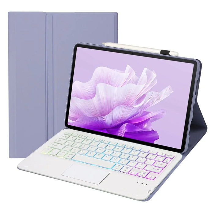 AH14-AS For Huawei MatePad Air 11.5 inch (2023) Detachable Bluetooth-compatible Keyboard Case with Touchpad 3 Colors Backlight - Purple - 1
