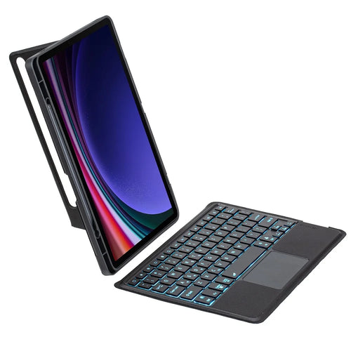 T710B-AS Detachable Bluetooth-Compatible Keyboard for Samsung Galaxy S10 Lite / S10 FE / S9 FE X510 X516 / S9 X710 X716B X718U Magnetic Tablet Case - 1