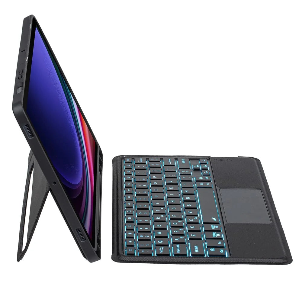 T710B-AS Detachable Bluetooth-Compatible Keyboard for Samsung Galaxy S10 Lite / S10 FE / S9 FE X510 X516 / S9 X710 X716B X718U Magnetic Tablet Case - 4