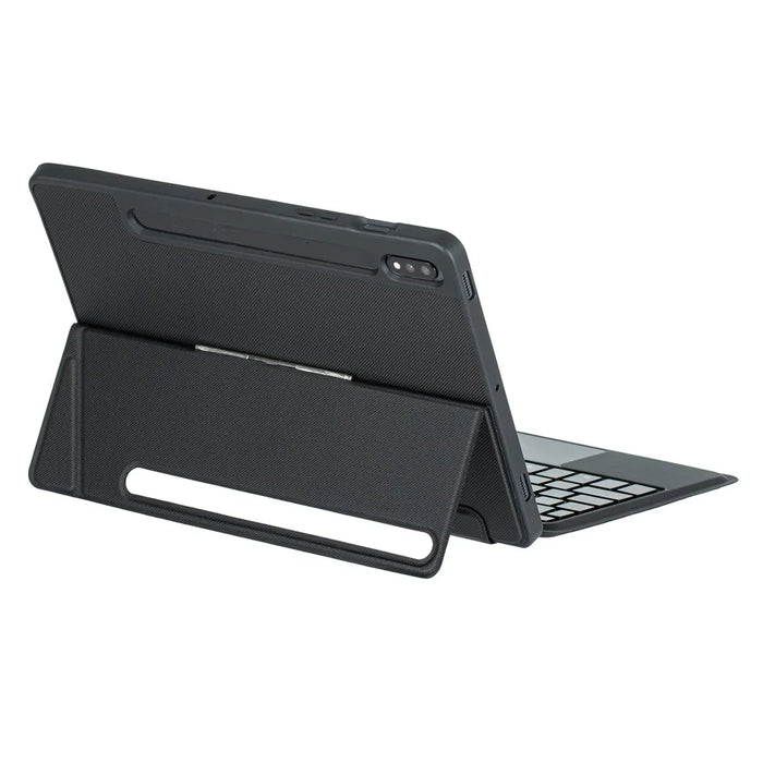 T870B-AS for Samsung Galaxy Tab S7 T870 T875  /  S8 X700 X706 2 in 1 Bluetooth-compatible Keyboard Tablet Stand Case with Pen Slot  /  Touchpad  /  Backlight - 7