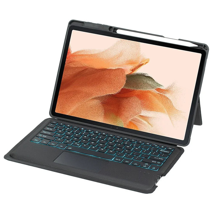 T970B-AS for Samsung Galaxy Tab S7+ T970  /  S7 FE T730  /  S8+ X800 Detachable Bluetooth-compatible Keyboard Smart Tablet Case with Touchpad  /  Backlight - 4