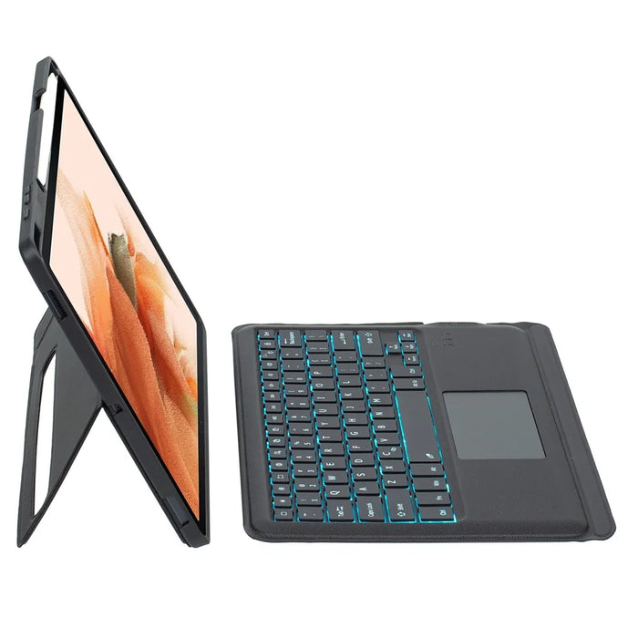 T970B-AS for Samsung Galaxy Tab S7+ T970  /  S7 FE T730  /  S8+ X800 Detachable Bluetooth-compatible Keyboard Smart Tablet Case with Touchpad  /  Backlight - 5