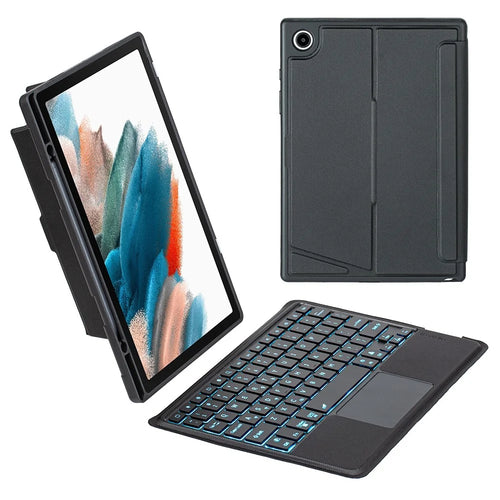 TA08B-AS for Samsung Galaxy Tab A8 10.5 (2022)  /  A8 10.5 (2021) 2 in 1 Bluetooth-compatible Keyboard Smart Tablet Case Stand with Pen Holder  /  Touchpad - 1