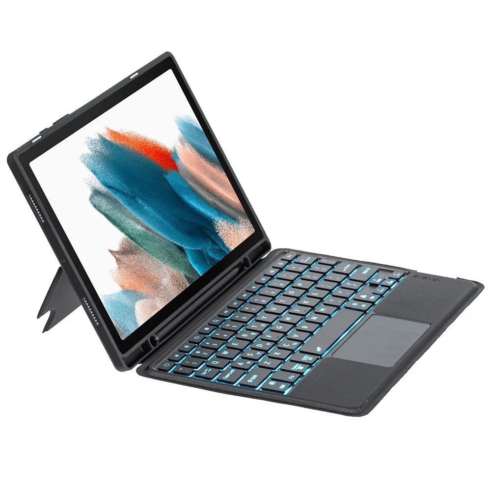 TA08B-AS for Samsung Galaxy Tab A8 10.5 (2022)  /  A8 10.5 (2021) 2 in 1 Bluetooth-compatible Keyboard Smart Tablet Case Stand with Pen Holder  /  Touchpad - 4
