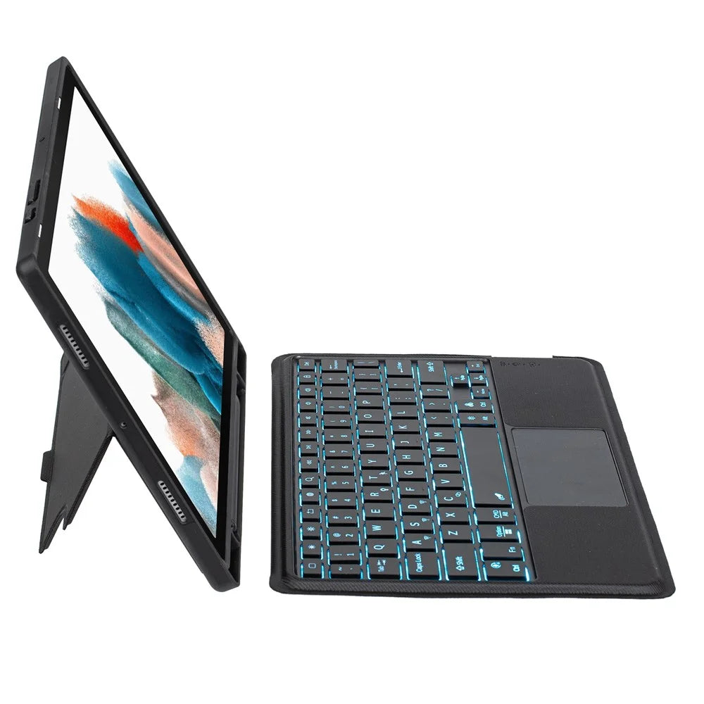 TA08B-AS for Samsung Galaxy Tab A8 10.5 (2022)  /  A8 10.5 (2021) 2 in 1 Bluetooth-compatible Keyboard Smart Tablet Case Stand with Pen Holder  /  Touchpad - 5