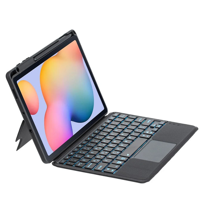 TA08B-AS for Samsung Galaxy Tab S6 Lite (2024) / S6 Lite (2022) / S6 Lite (2020) Bluetooth-compatible Keyboard Leather Tablet Case Stand with Pen Holder - 3