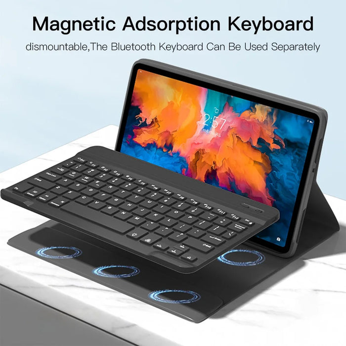 For Lenovo Tab P11 TB-J606F / L Backlight 2 in 1 Bluetooth-compatible Keyboard Tablet Case Stand with Mouse - Black - 4