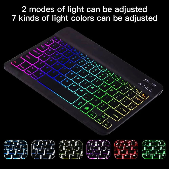 For Lenovo Tab P11 TB-J606F / L Backlight 2 in 1 Bluetooth-compatible Keyboard Tablet Case Stand with Mouse - Black - 6